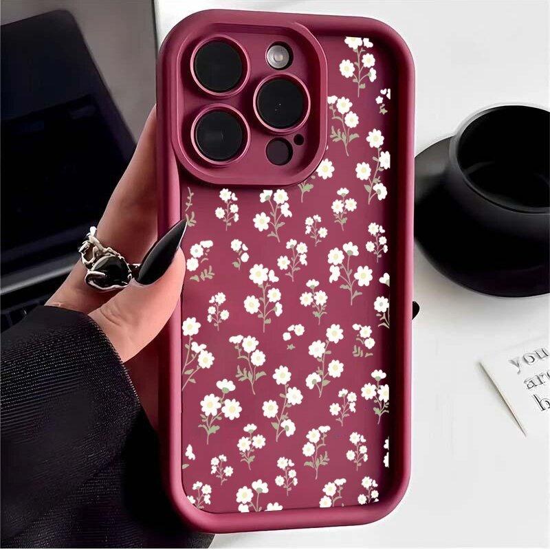 Ретро ромашки Силиконовый чехол для телефона Для iphone17 16pro 15pro 14 13 12 11 12pro 13pro max 14plus Защитный чехол от падения