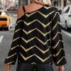 Женская асимметричная футболка с длинным рукавом в полоску, модный повседневный топ на осень и зиму