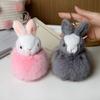 Cartoon Animation Real Fox Plush Rabbit Key Chain Pendant Fashion Kawaii Rabbit Fur Ball Car/Backpack Accessories Ppendant Toy