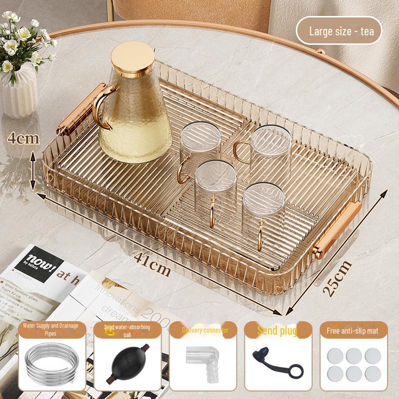 Портативный поднос для чайного сервиза: Легкая роскошь для дома, кемпинга или пикника – пластиковая сушилка для сухого заваривания