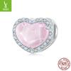 Valentine'S Day Pink Love Diy Bracelet Beaded, Gift For Girlfriend S925 Silver Bead Accessories