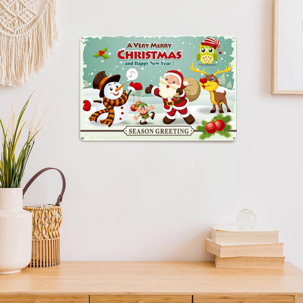 С Рождеством металлическая жестяная вывеска доска Санта-Клаус плакаты Новый год железная живопись домашний бар кафе паб украшения настенные художественные тарелки