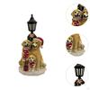Christmas Animal Sculpture Xmas Dog Ornament Golden Retriever Family Figurine for Yard Art