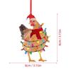 Christmas Scarf Chicken Pendant Cute Xmas Tree Hanging Wooden Chicken Rooster Pendant Indoor