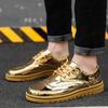 Блестящие золотые серебряные повседневные кожаные туфли для мужчин, броги в британском стиле, мужские туфли для вождения, роскошные мужские туфли большого размера 2024 года, новинка