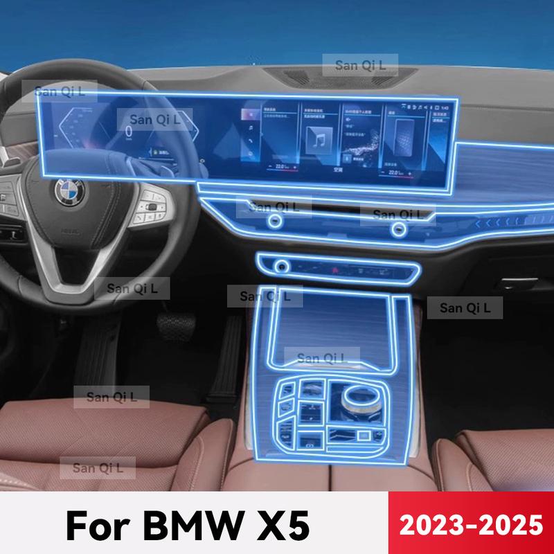Transparent TPU For BMW X5 2024 2025 Car Center Console Media Dashboard Navigation Anti-scratch Protector Interior Film