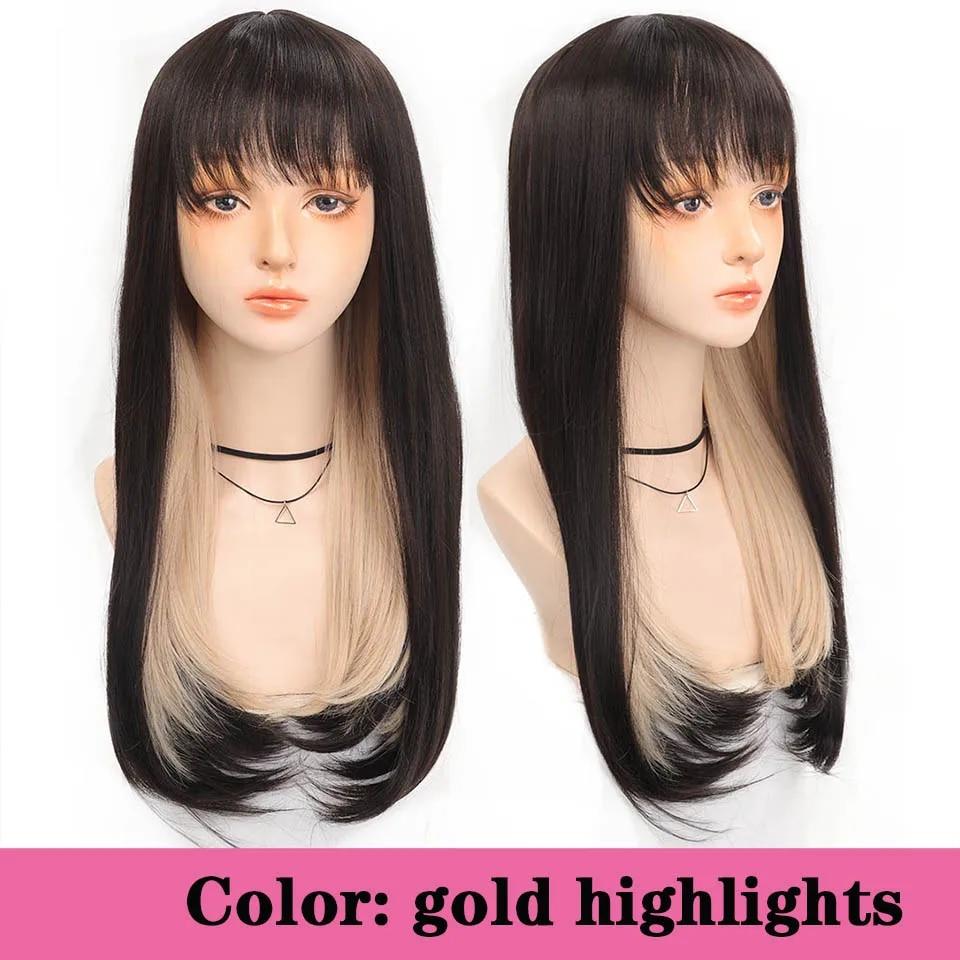 Длинный вьющийся синтетический парик с челкой по центру, темно-коричневый парик из натуральных вьющихся волос, женский парик для косплея, парик из термостойкого волокна