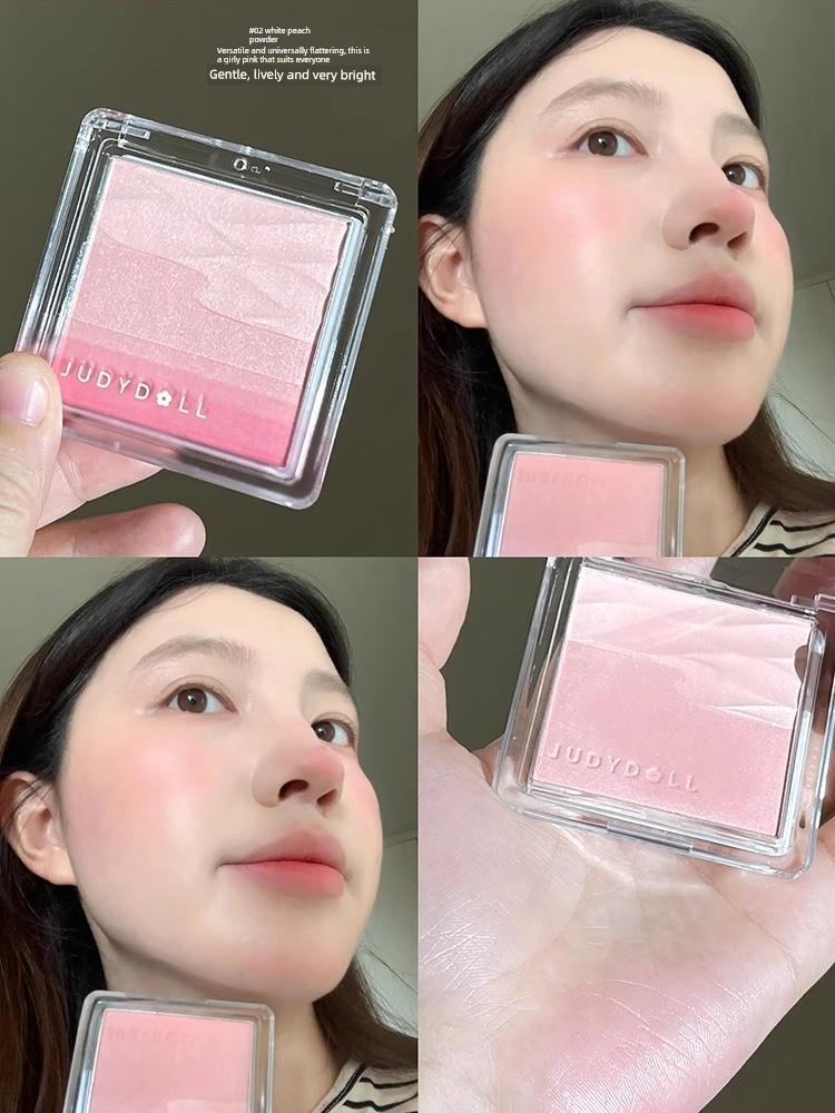 Judydoll Orange Satin Glow Blush Two-Tone Blush Palette Brightening Expanding Color Contracting Color Clear and Skin-Fusing for Daily Use