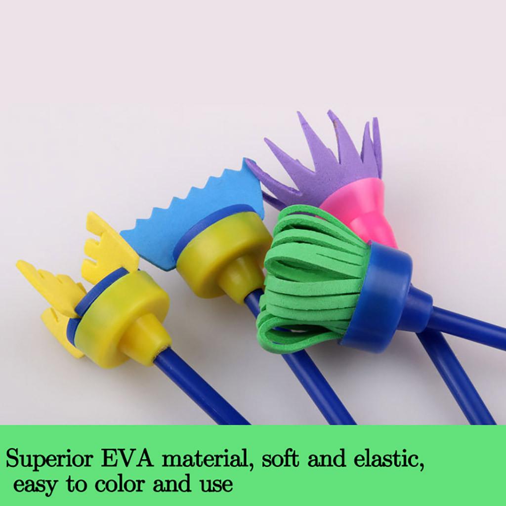 Diy Children Sponge Paint Brushes Drawing Tools Children Early Painting 4pcs