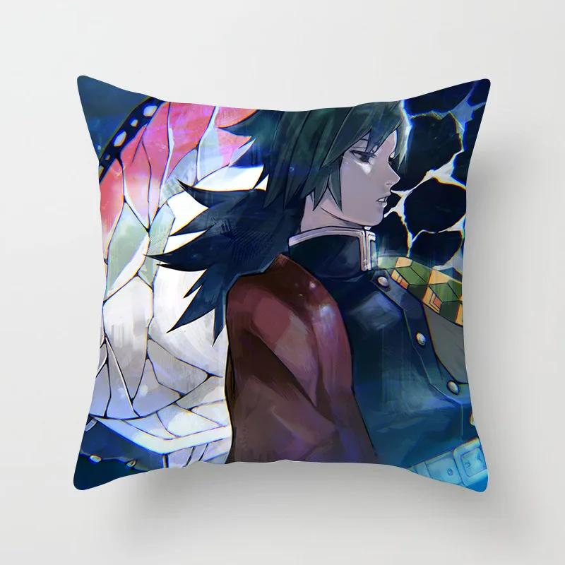 45 * 45 см Аниме Клинок, рассекающий демонов Kimetsu No Yaiba Печатная наволочка Детская спальня Гостиная Домашний декор Наволочки Наволочка
