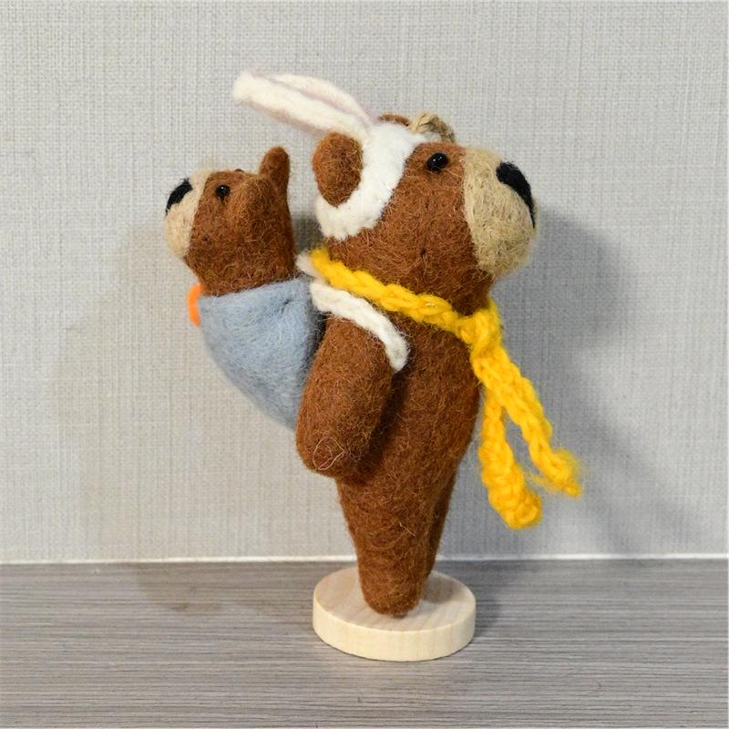 Handmade Wool Felt Tiger and Lion Bag Charm Ornament - Cute Gift Pendant