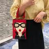 Fashion Women's Bag Cartoon Mobile Phone Bag Hit Color Shoulder Bag