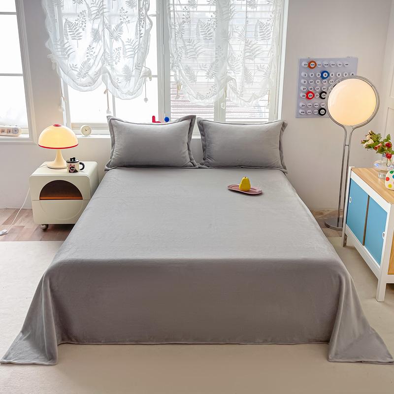 Cartoon Style Bedsheet Velvet Bed Linen Skin-friendly Flat Sheet Warm Bed Sheet for Winter Home Sheets sabanas (No Pillowcase)