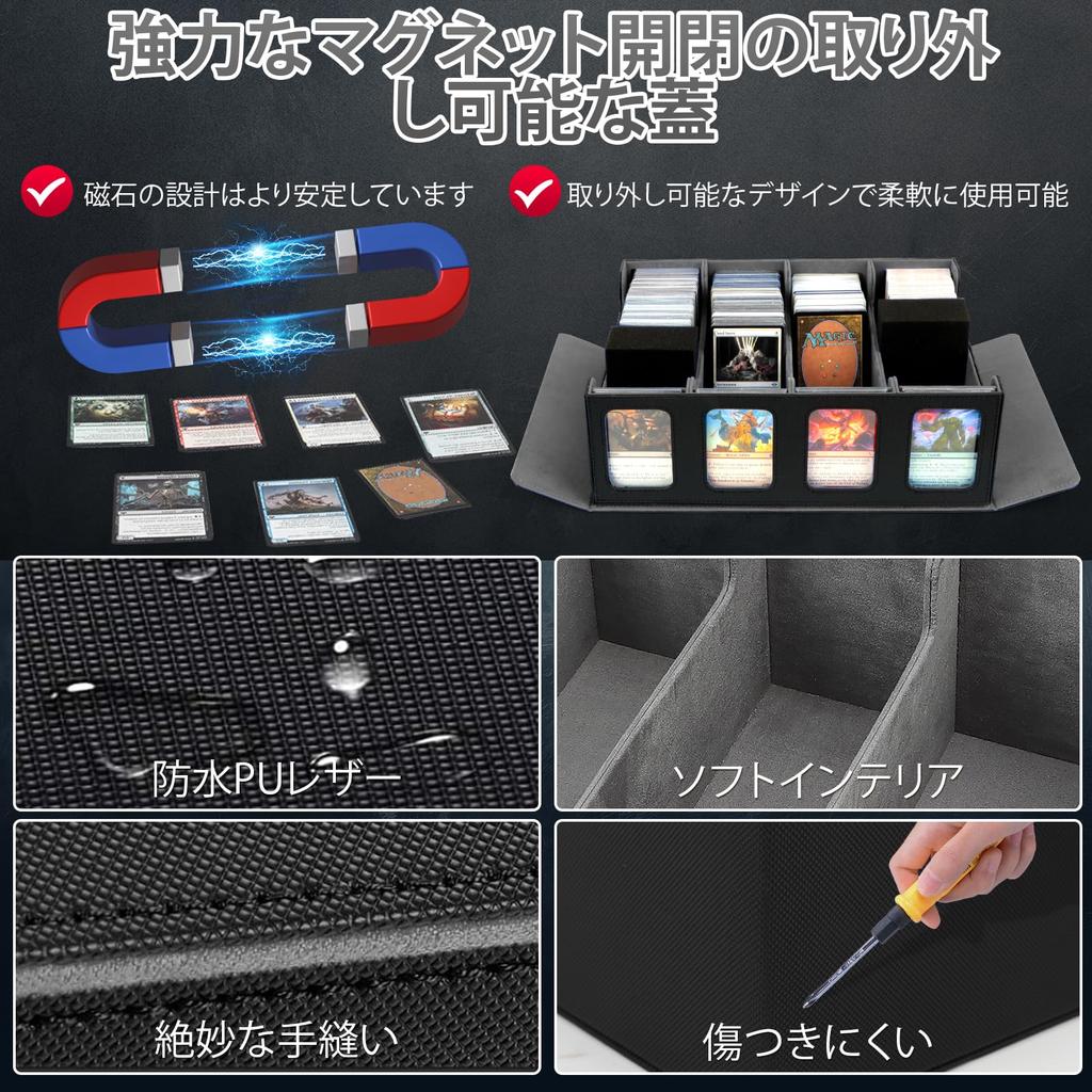 Чехол для хранения карт AOBOPLE 3000, большая вместительная коробка для хранения, горизонтальная, 4 ряда, из искусственной кожи, с разделителем слотов для отображения окон и магнитов