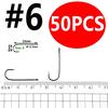 50PCS Aberdeen Long Shank Fish Hook Saltwater Fresh Water Fishing Hooks Sabiki Rig Streamer Fly Hook Size 10 4 2 2/0 3/0
