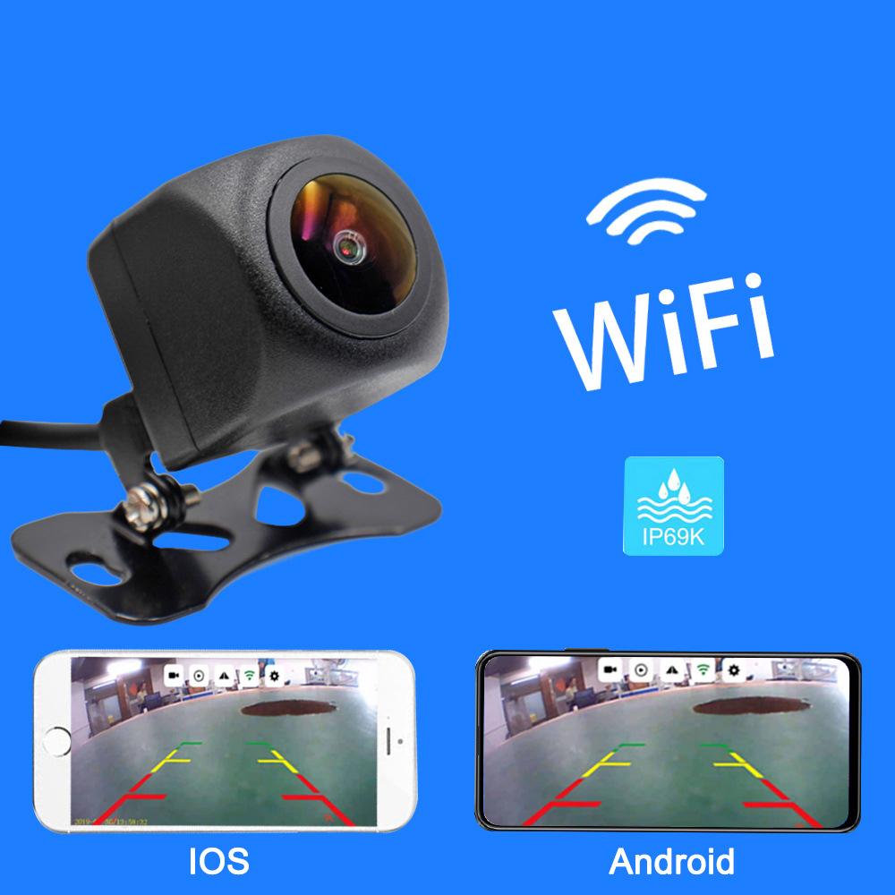 Беспроводная автомобильная камера заднего вида WIFI 170 градусов WiFi камера заднего вида HD ночное видение Mini для iPhone Android 12 В автомобили
