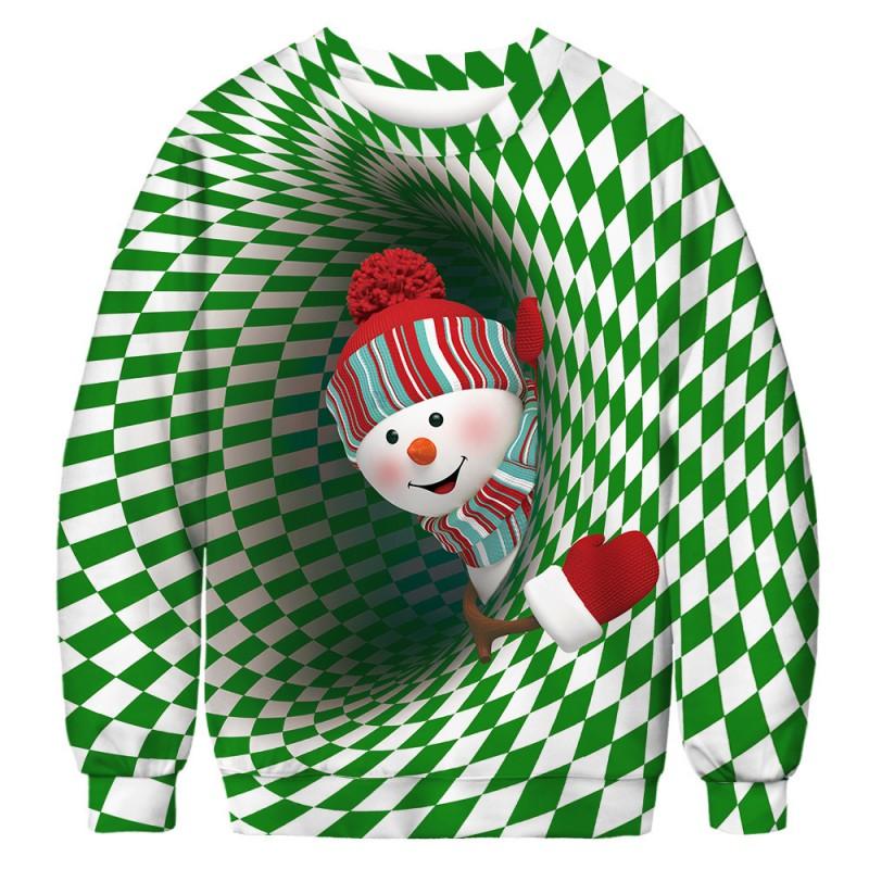 Grinch Christmas Cartoon Print Crew Neck Sweatshirt Men Women Casual Long Sleeve Top
