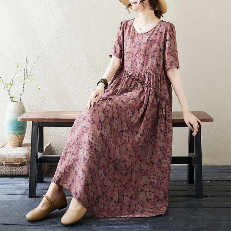 Women's Chambray Cotton Long Dress