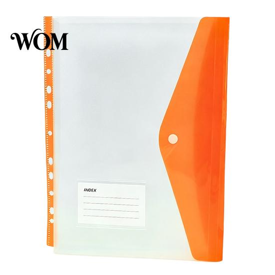 Dustproof Document Holder 11 Hole Binder Pockets for A4 Binders, Plastic Expanding File Folders Organizer with Snap Closure & Transparent Label Slot,