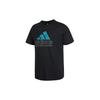 Sport Casual Round Neck Logo T-Shirt Men Tops Black HE9912
