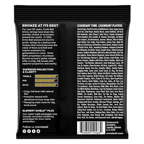 [Authentic] ERNIE BALL 2566 Acoustic Guitar Strings (12-54) Earthwood Aluminum Bronze Medium Light