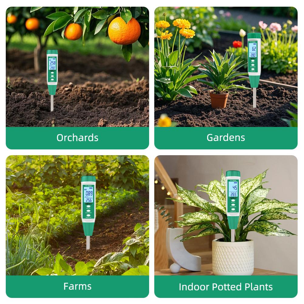 YY-1066A Soil Ec and Water Content Meter High Accuracy for Plant Testing, Gardening, Agriculture, Ph and Moisture Sensor