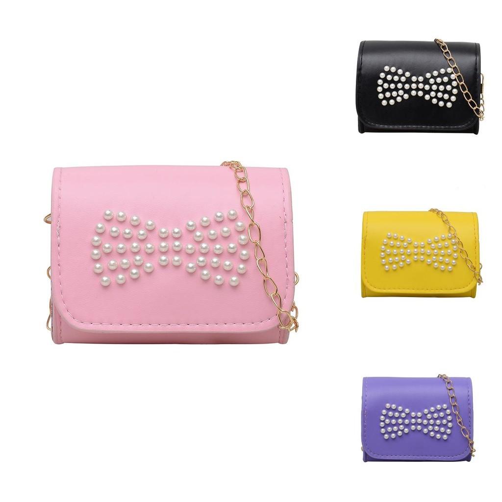 Elegant Cute And Kids Shoulder Bag With Butterfly Knot And Breathable Lining Polyester