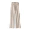 Women's Linen High-Waisted Wide-Leg Pants, Spring/Autumn 2024, Lightweight Straight-Leg for Casual or Formal Wear.