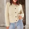 Женские свитера-кардиганы, осень 2023, вязаные кардиганы на пуговицах с открытым передом и длинными рукавами, верхняя одежда с карманами