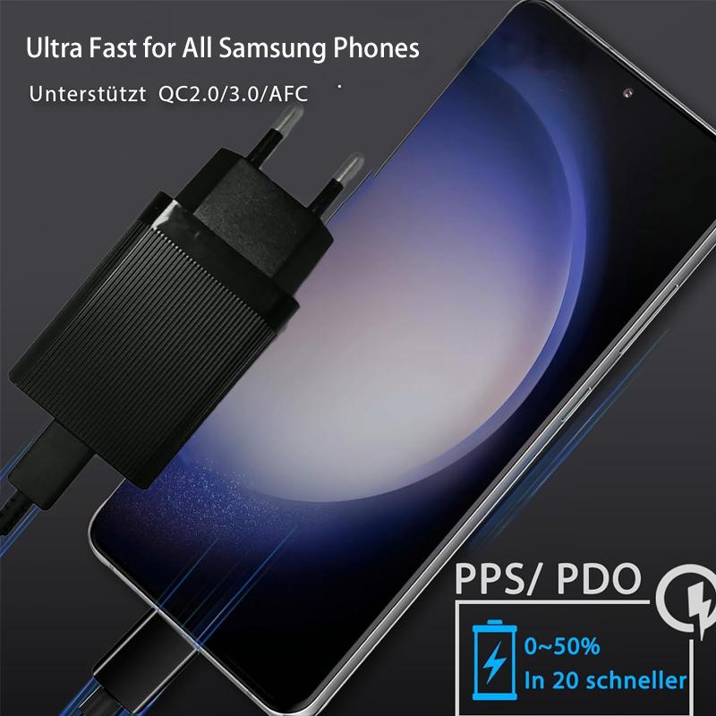 UYUXIO PD 4.0 PPS AFC USB C Зарядное устройство 45 Вт Super Fast Charging Type C Turbo Сетевой адаптер для Samsung iPhone 16 15 Macbook Xiaomi