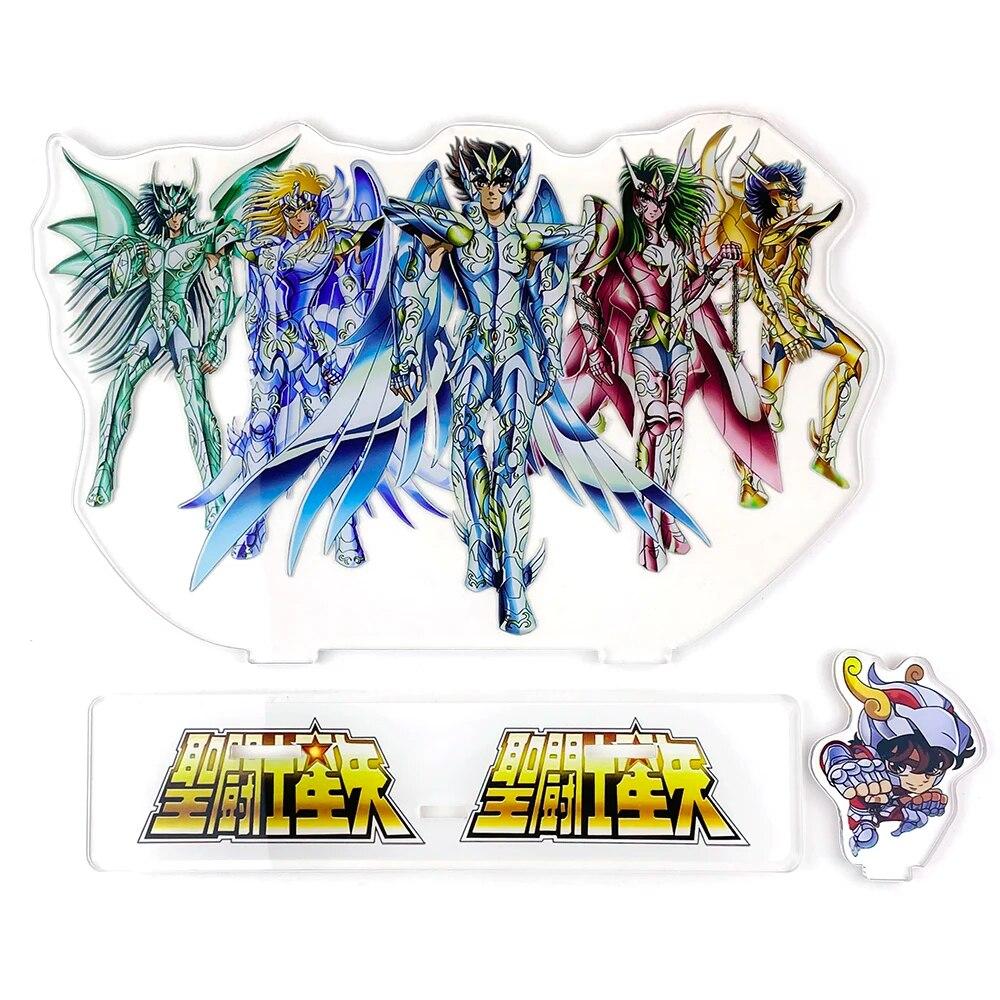 БОЛЬШОЙ РАЗМЕР Saint Seiya Ikki Hyoga Shiryu Shun группа акриловая подставка игрушка-фигурка