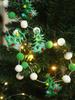Christmas Tree Pom Pom Garland Green White Felt Ball String with Mini Tree Ornaments for Xmas Tree Fireplace Wall Hanging Decor