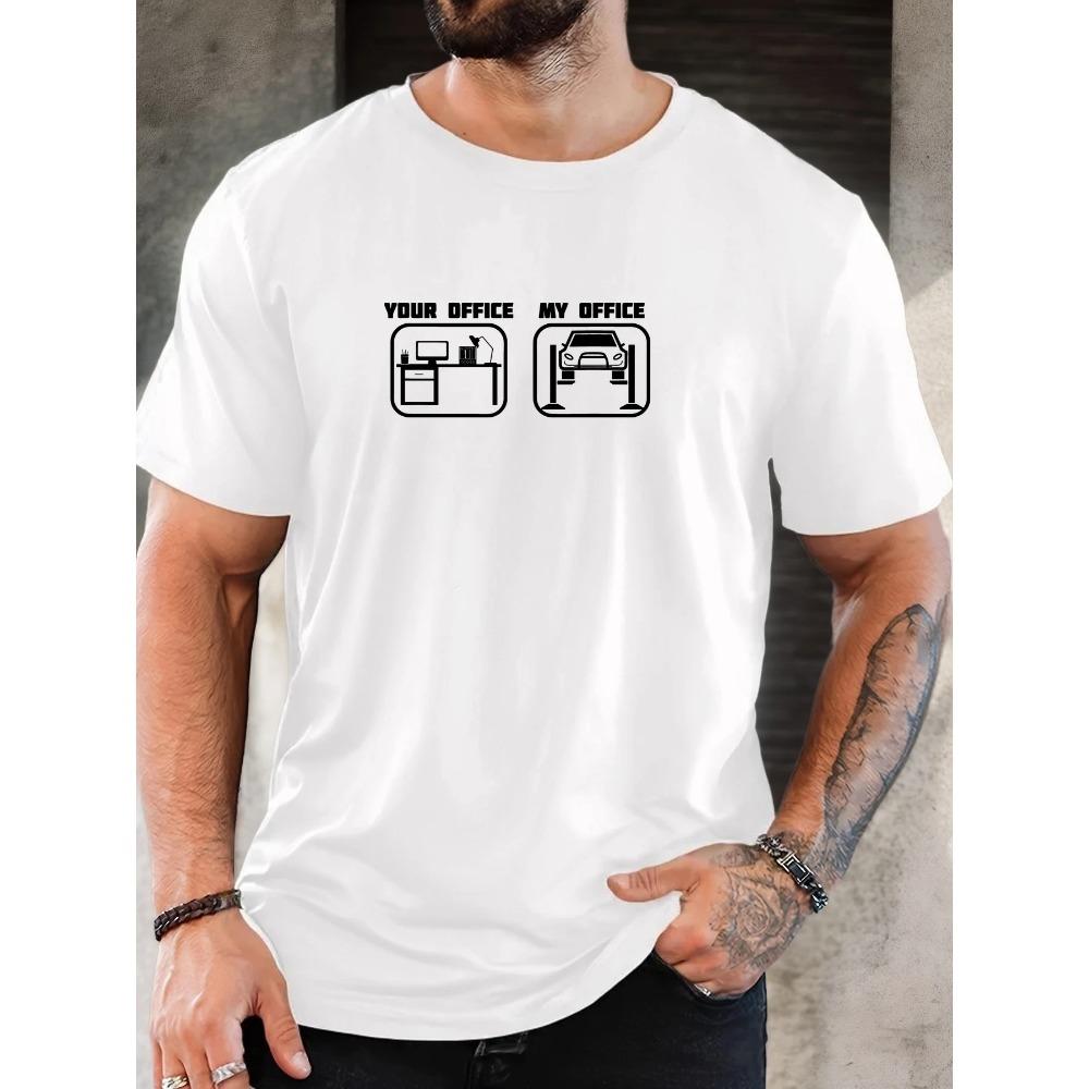 Мужская футболка 100% хлопок летняя повседневная мягкая креативная с принтом букв круглый вырез дышащая с коротким рукавом