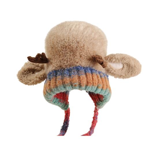 Рождественская шляпа с рогами, сумка 2-в-1, праздничная шляпа с оленьими рогами, эластичная, мягкая, теплая зимняя шапка