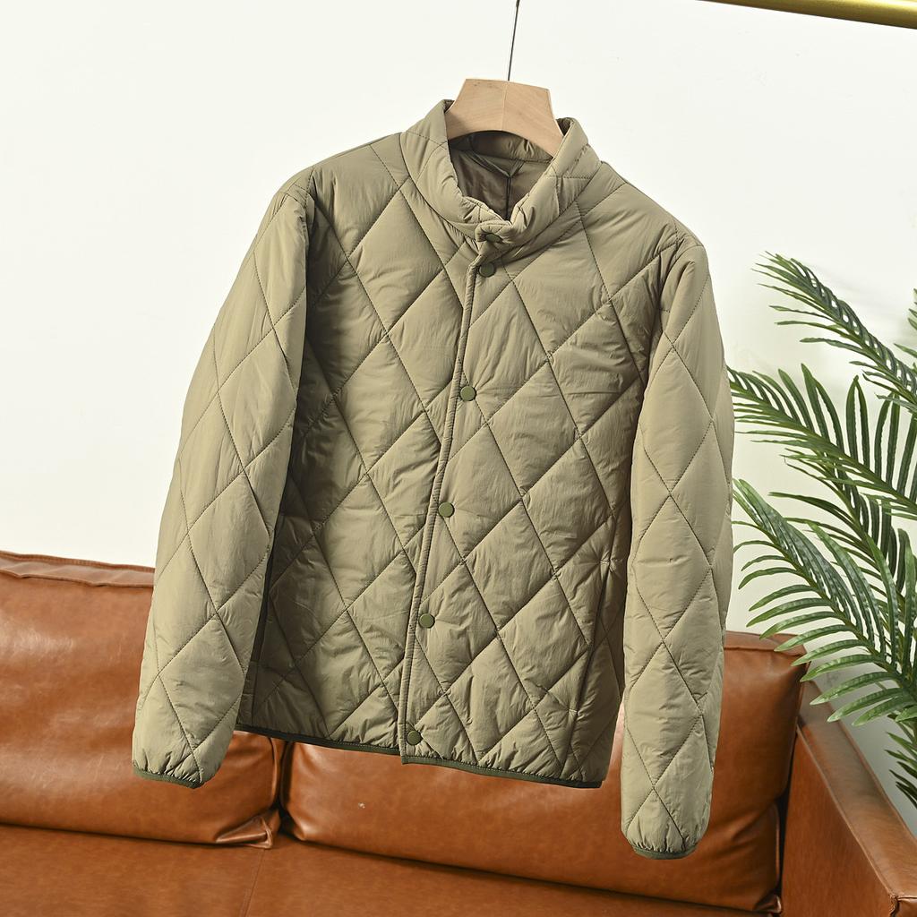 Warm Lightweight Waterproof Women's Quilted Jacket Stand Up Collar Diamond Cotton Coat Casual Loose Large Size Outerwear