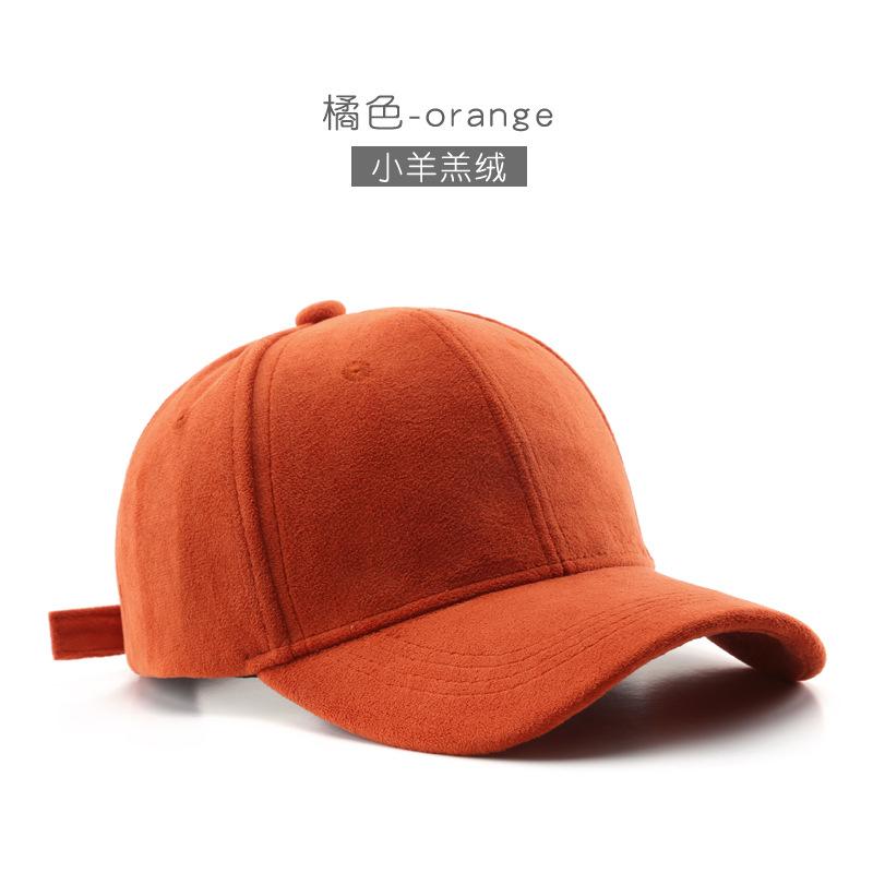 Шапка женская японская корейская версия зимняя теплая из овечьей шерсти однотонная кепка-таблетка для улицы спортивная модная мужская бейсболка