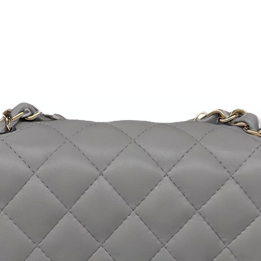 CHANEL Lambskin & Metal Shoulder Bag, Crossbody Bag Mini Women's Gray A69900-Y04059-NI691