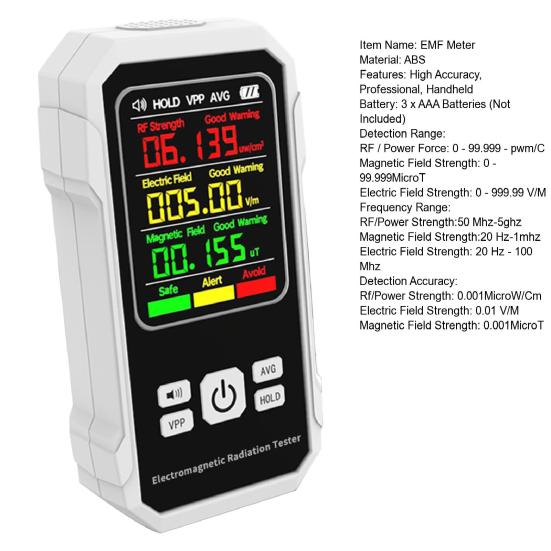 1 Set EMF Meter High Accuracy Professional Handheld Electromagnetic Radiation Detector Tester Electrician