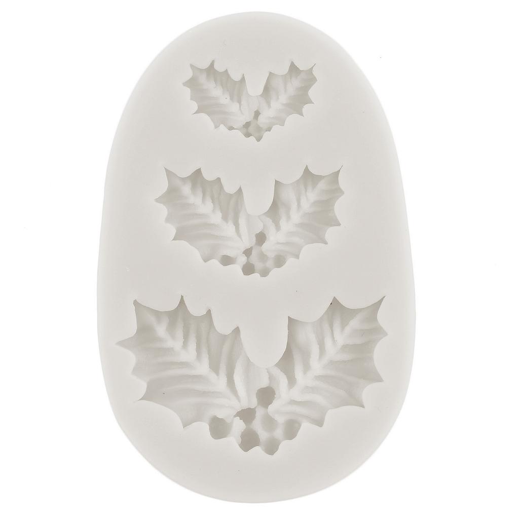 3D рождественские листья, силиконовая форма, формы для помадки, инструменты для украшения торта, формы для шоколадной мастики, листья, конфеты, смола, глина, форма