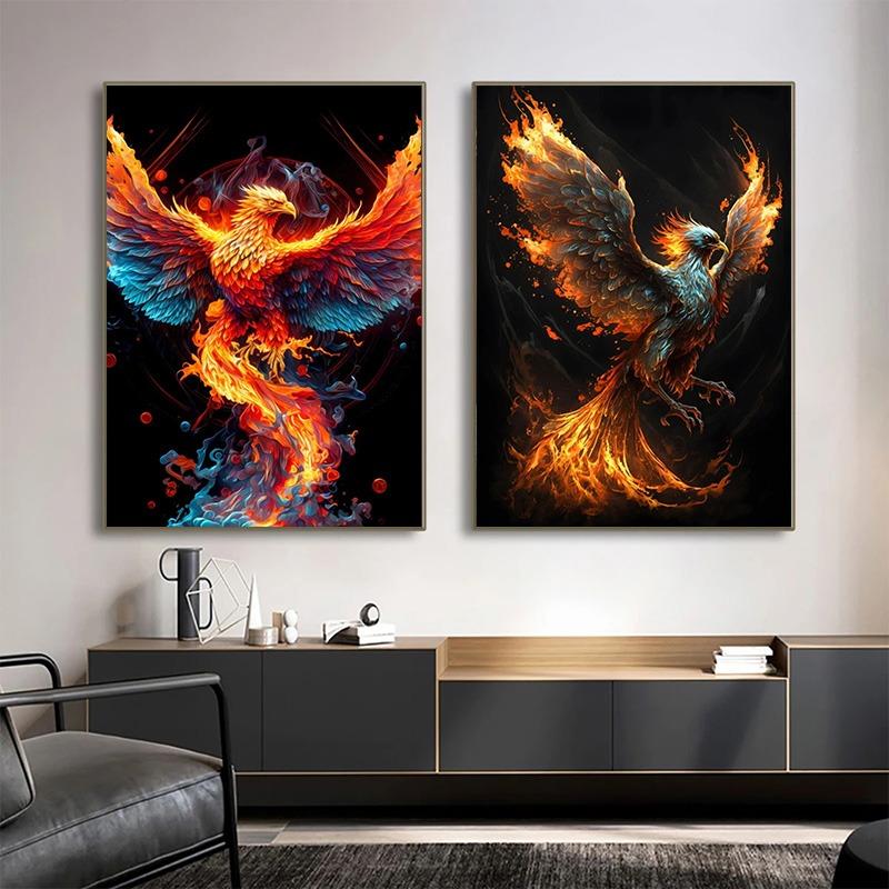 Retro Art Legends Phoenix Bird Posters Canvas Painting And Print Wall Art HD Pictures for Living Room Home Decor Frameless Gifts