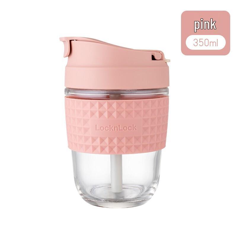 LOCK&LOCK LLG613 Glass Water Bottle with Straw