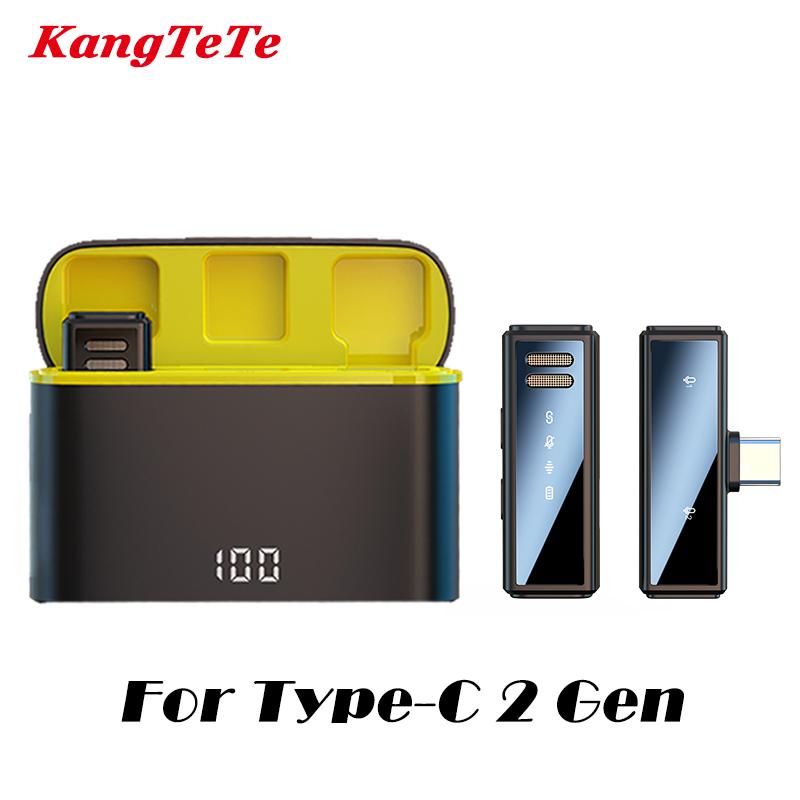 Беспроводной петличный микрофон с шумоподавлением, запись живого интервью с мобильного телефона для iPhone Type C с зарядным устройством