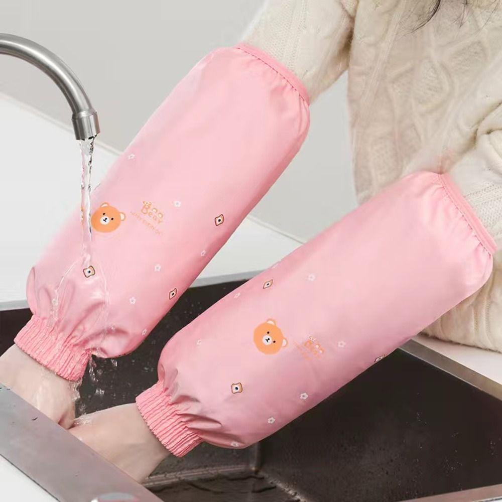 1Pair 33x17cm Cleaning Oversleeves Cute Arm Sleeve Oilproof Oversleeves  Cuff Protection