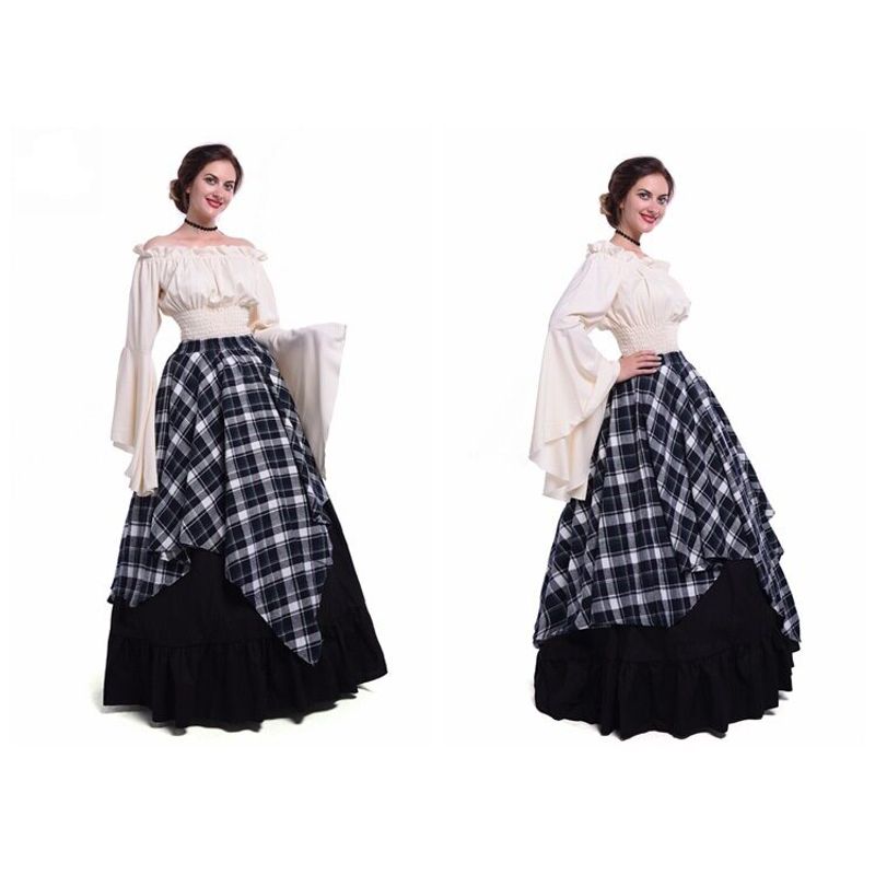 Fashion Long Sleeves Dress Women Artsy Renaissance Medieval Dress Medieval Dress.