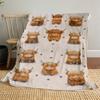 1pc Cute Highland Cow Blanket for Sofa Bed Soft and Light Bedding Ideal for Picnics, All-Season Christmas Outdoor Decor Accessories-c0803001