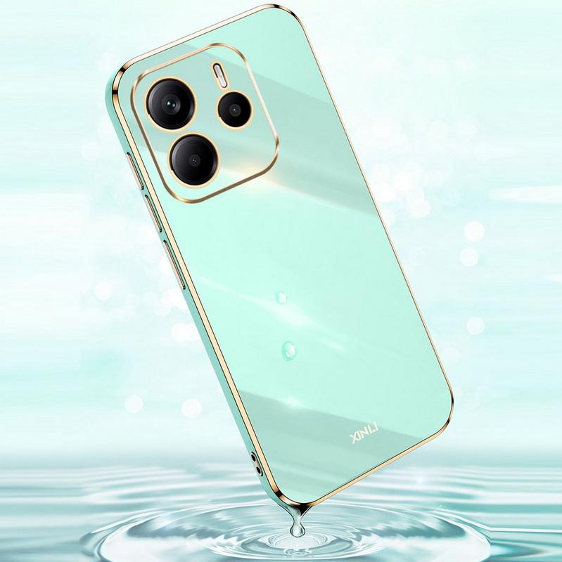 Для Xiaomi 14T Pro 13T Poco X6 M6 Pro X5 Redmi 14C 13C Note 14 Pro 13 12 11 чехол с глянцевым покрытием TPU противоударный мягкий тонкий однотонный чехол для телефона