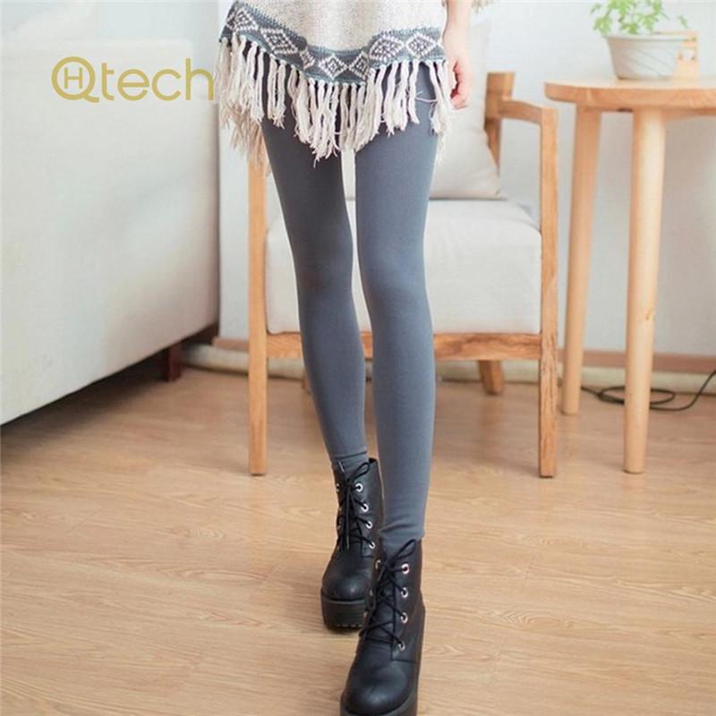 Женские эластичные утепленные леггинсы, теплые узкие брюки, колготки без ног