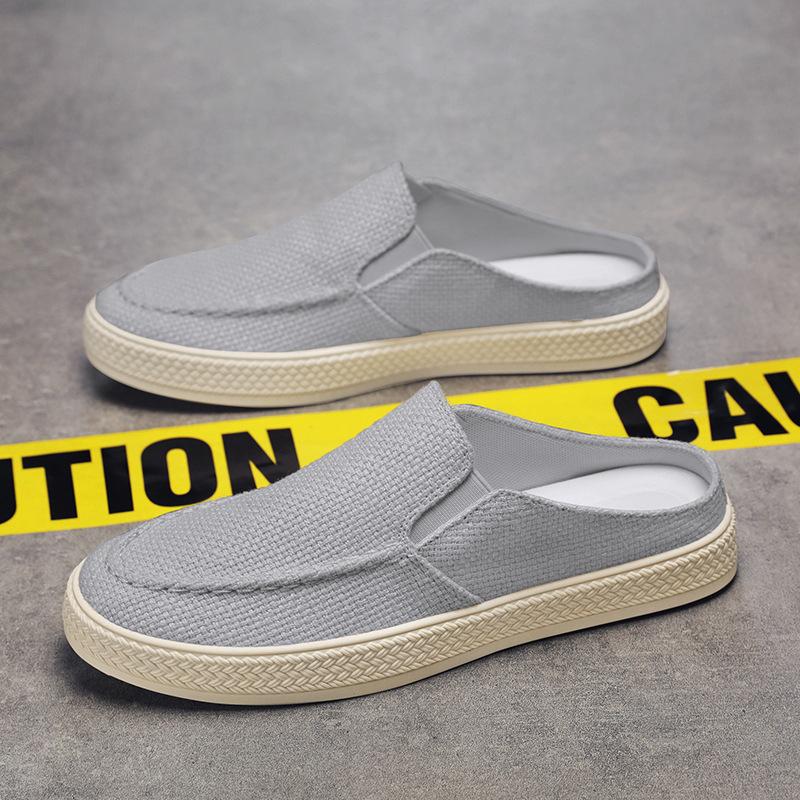 Парусиновые туфли мужские полутяжелые верхняя одежда повседневная сумка голова повседневная дышащая и удобная четыре сезона можно носить без каблука мужские тапочки