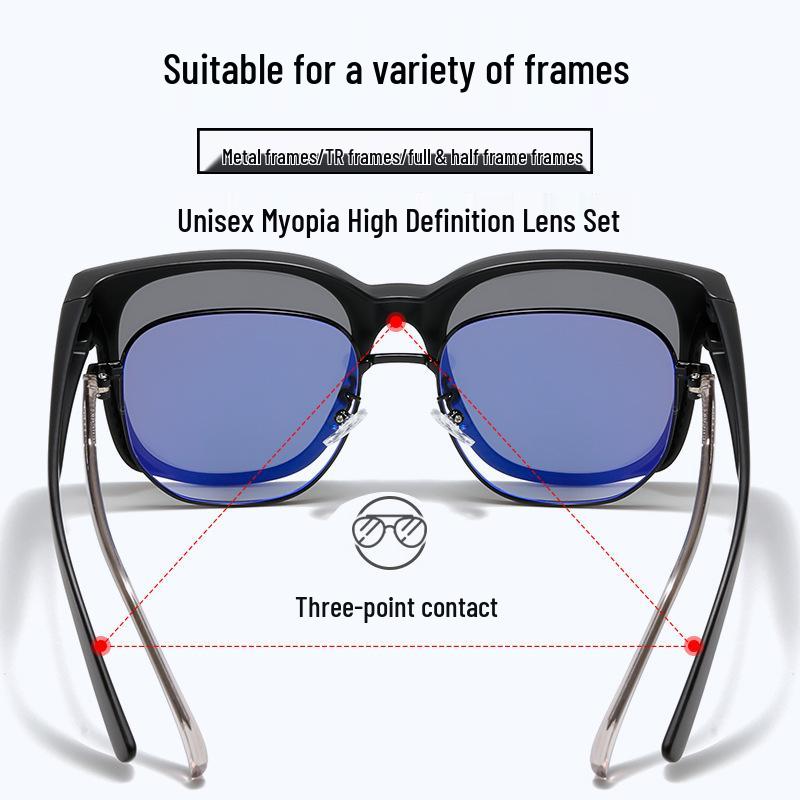 Поляризованные солнцезащитные очки на клипсе: Надеваются поверх рецептурных очков для защиты от солнца, идеально подходят для рыбалки, вождения и езды на велосипеде. Разработано для женщин.