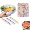100Pcs Easy Use Food Storage Covers Elastic Edging Convenient Universal Kitchen Wrap Seal Covers